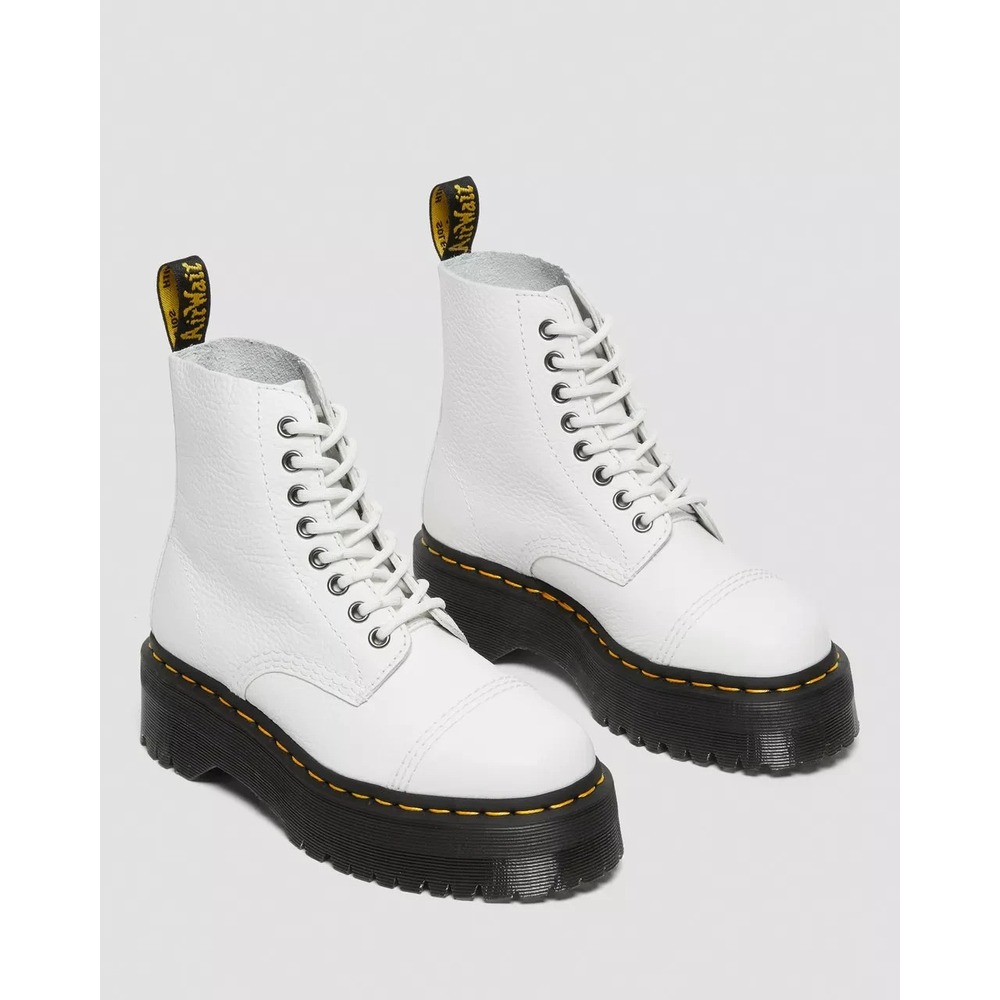 Dr. Doc Martens Sinclair Platform Boots Womens 10 White Milled Nappa Leather
